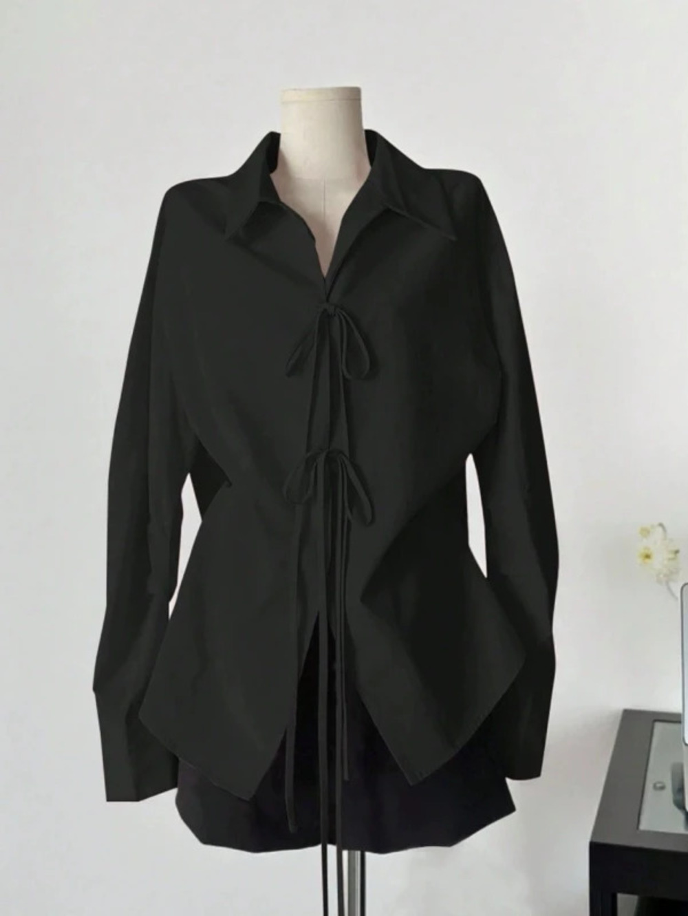 ZARA Womens Elegant Commuter Tie Neck Long Sleeve Blouse